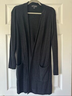 Barefoot Dreams Charcoal Black Open-Front Plush Cardigan